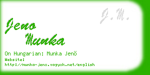 jeno munka business card